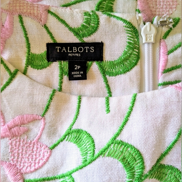 Talbot's Petites, NWOT, Spring Florals, Sleeveless Sheath, Lined Dress, Size 2P - Picture 7 of 13
